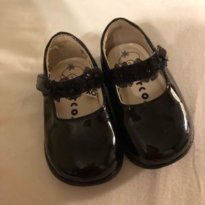 Black patent leather shoes